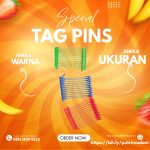 Aneka Warna Tag Pins Bermacam Ukuran