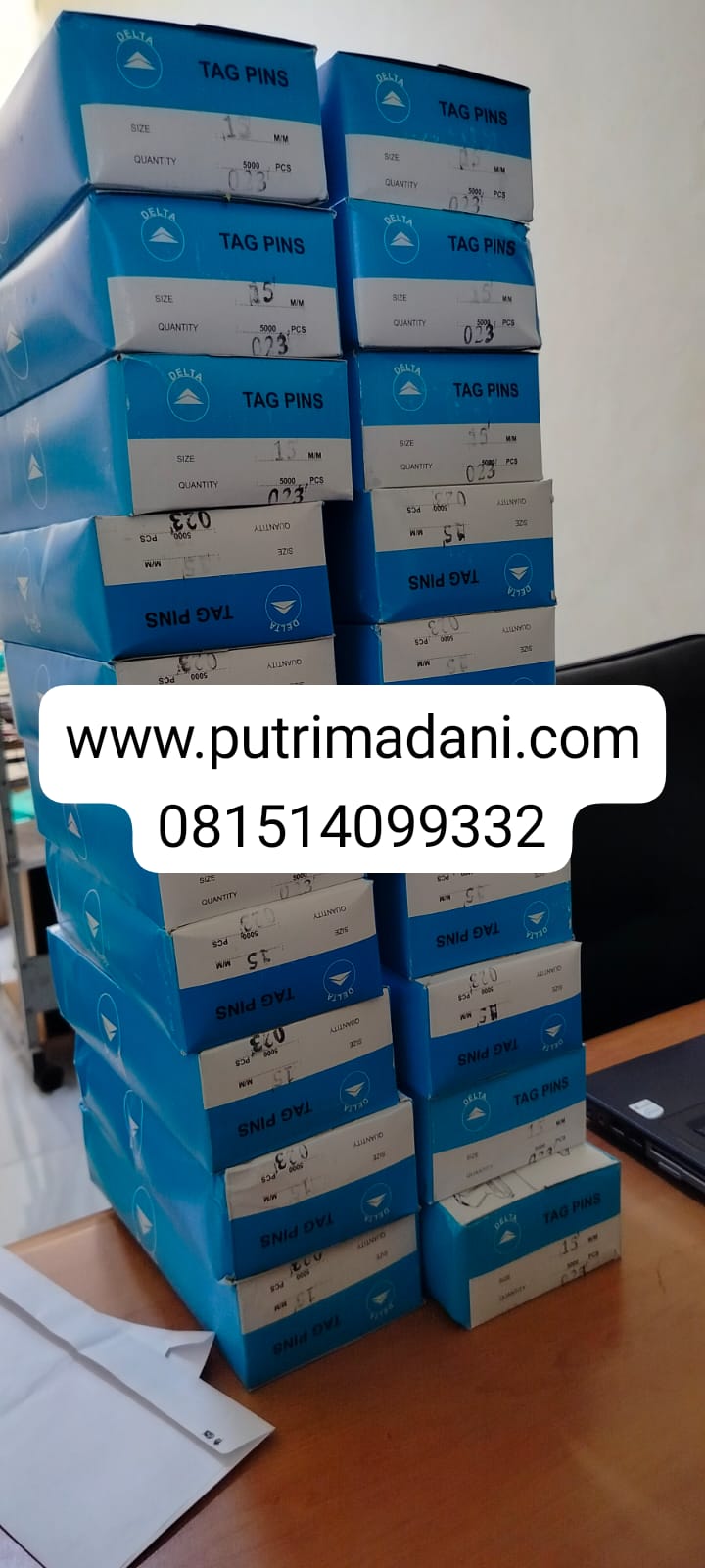 Tag Pin Hitam 15 MM untuk Butik Garmen dan Laundry