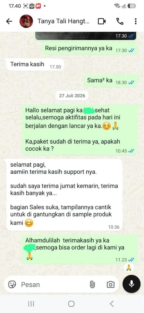 Testimoni WhatsApp Pelanggan 3